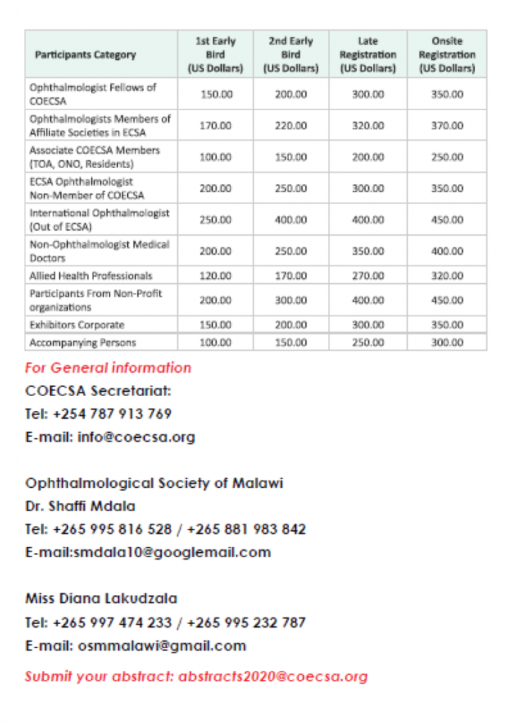 CEOCSA Rate Card