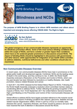 Blindness and Non Communicable Diseases