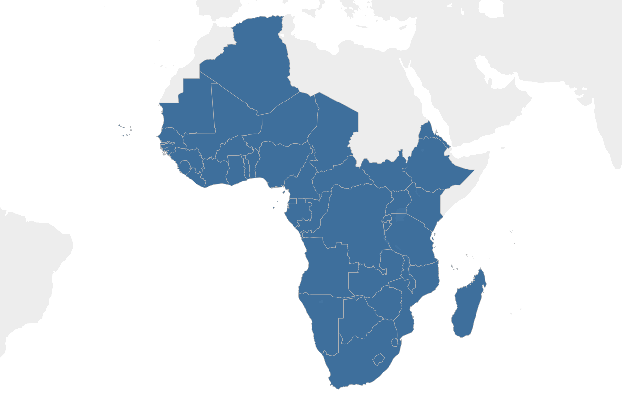Map of IAPB regions in Africa