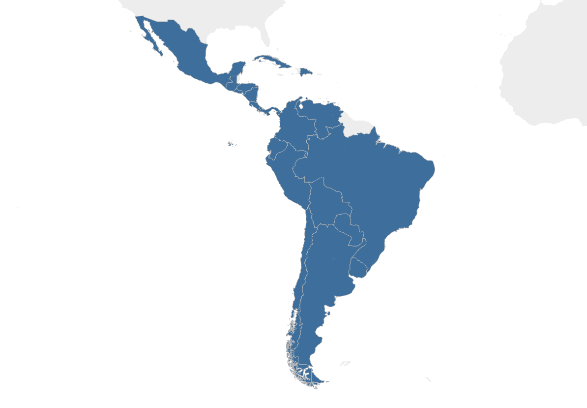 Map of IAPB regions - Latin America