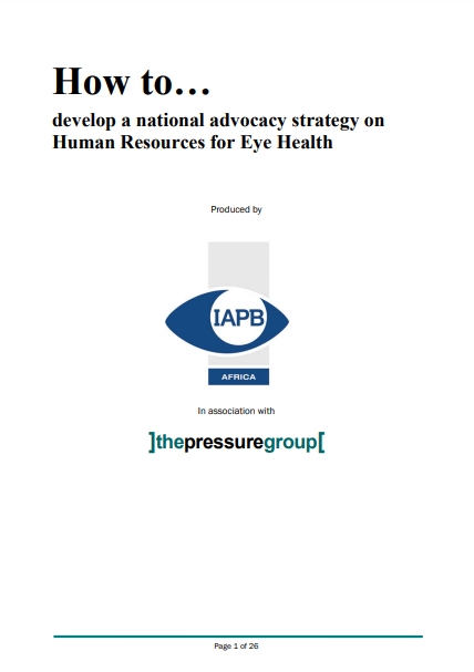 How to develop a national advocacy strategy on Human Resources for Eye Health