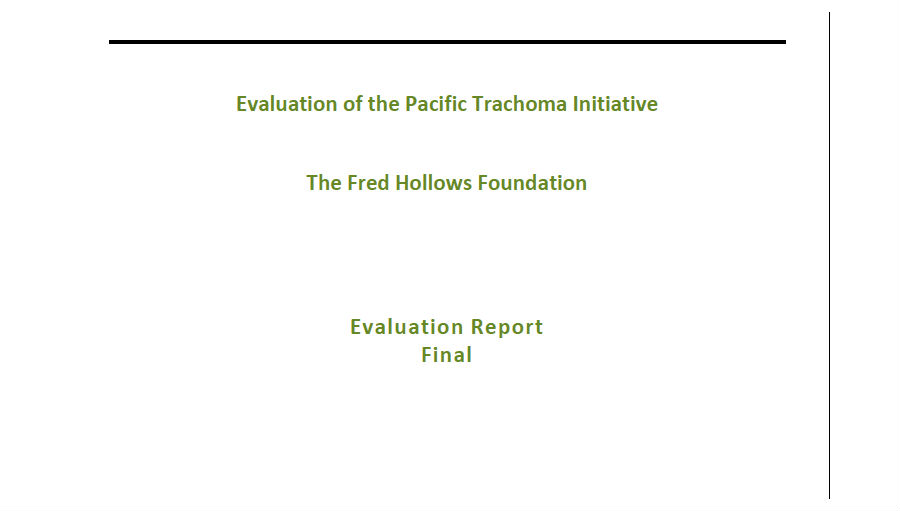 Evaluation of the Pacific Trachoma Initiative