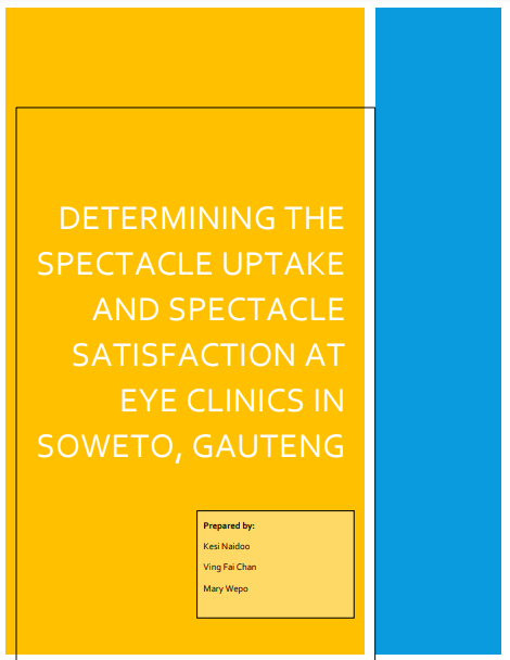 BHVI South Africa - Spectacle Uptake and satisfaction