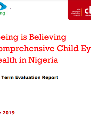 CBM Nigeria santé oculaire des enfants MTR Evaluation 2019