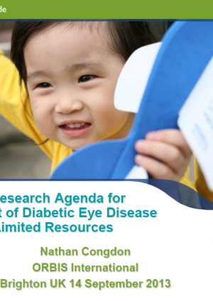 Towards a Research Agenda for Management of Diabetic Eye Disease in Areas of Limited Resources - Nathan Congdon