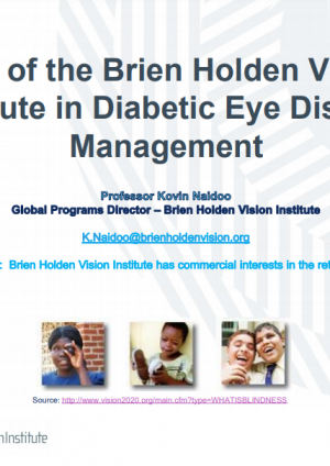 Role of the Brien Holden Vision Institute in Diabetic Eye Disease Management_Kovin Naidoo