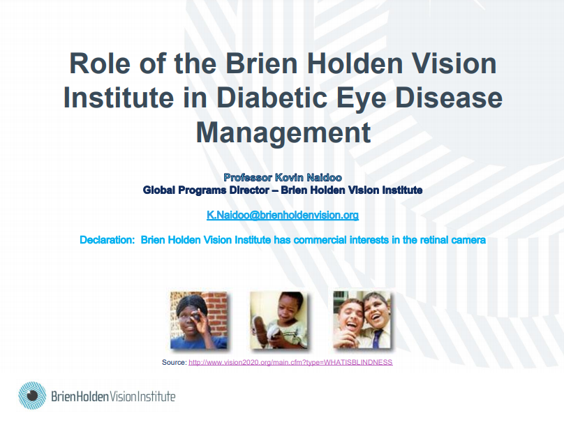 Role of the Brien Holden Vision Institute in Diabetic Eye Disease Management_Kovin Naidoo