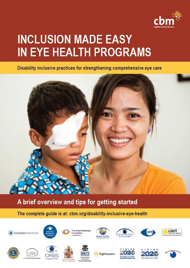 Inclusion Made Easy in Eye Health Programs - A Brief Overview and Tips for Getting Started