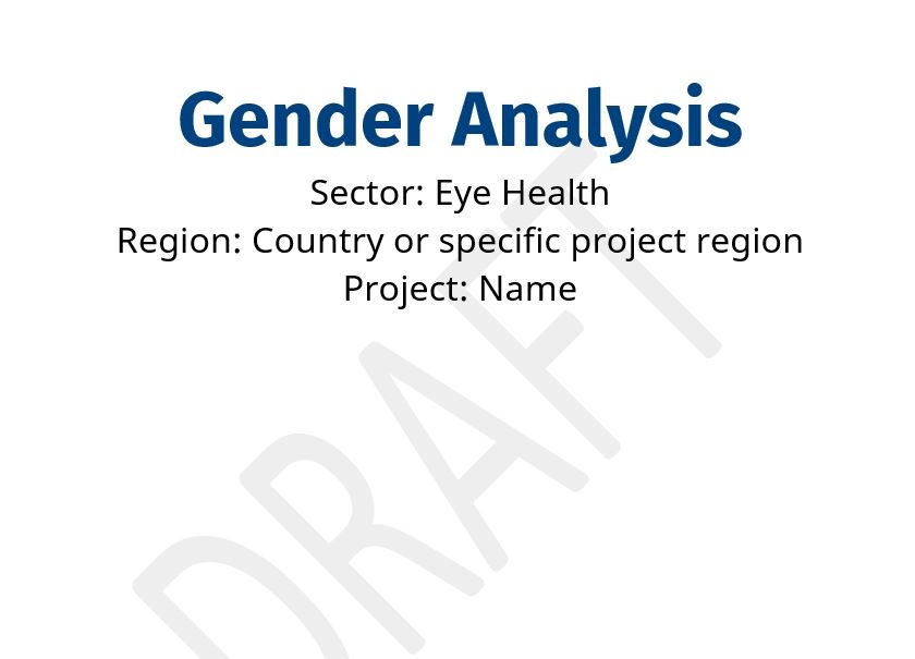 Gender Analysis in Eye Health Template cover