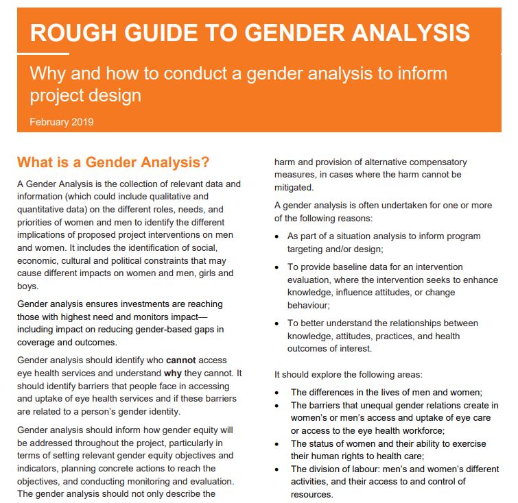 Rough Guide to Gender Analysis first page 