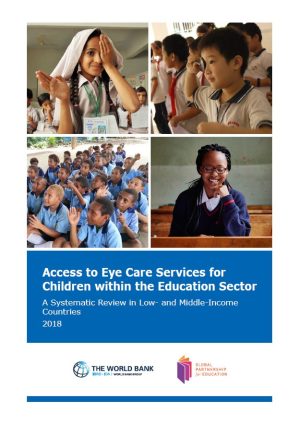 Couverture du rapport sur l'accès aux services de soins oculaires pour les enfants dans le secteur de l'éducation