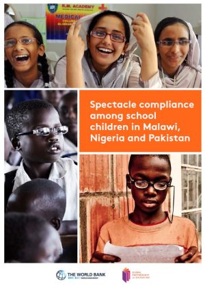 Couverture du rapport sur le port de lunettes chez les écoliers du Malawi, du Nigeria et du Pakistan