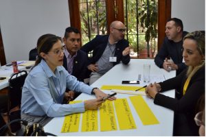 IPEC Workshop facilitated by Members of Fundación Visión Paraguay and with the participation of all the members. In the Picture: Lucia Silva Guatemala, Alberto Lazo Divino Niño Perú, Alejandro Panotto, Ryan Toews, Olivia Gómez Fundación Visión Paraguay. IPEC Course is developed by Fred Hollows Foundation with funding from DFAT