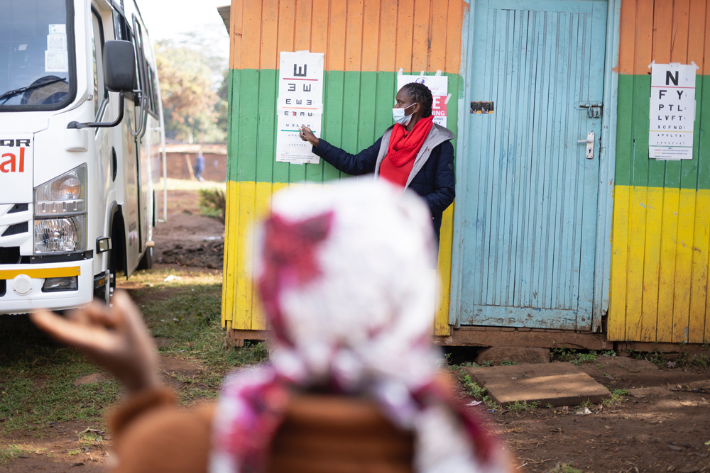 Patient attending a City Eye Hospital sight screening supported by The Fred Hollows Foundation.