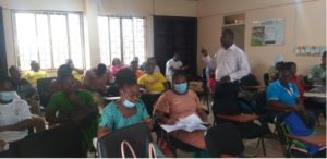 Emmanuel Kwasi Kumah, our Country Director in Ghana, offers primary eye care training to Community Health Nurses in Awutu Senya District.