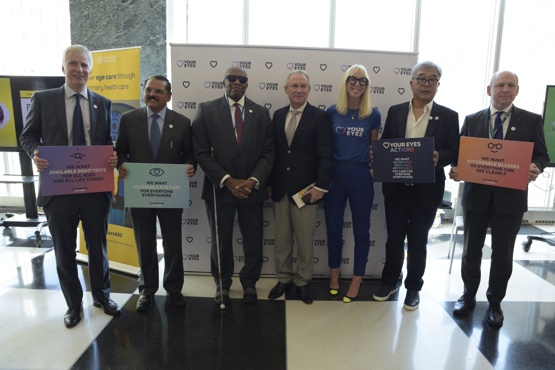 IAPB Leadership with Ambassador Webson and Ambassador Fergal Mythen UN Friends of Vision Co Chairs and UN General Assembly President