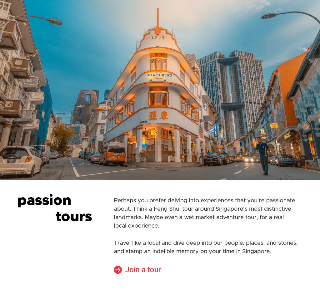 2030 IN SIGHT LIVE - Singapore: Passion tours