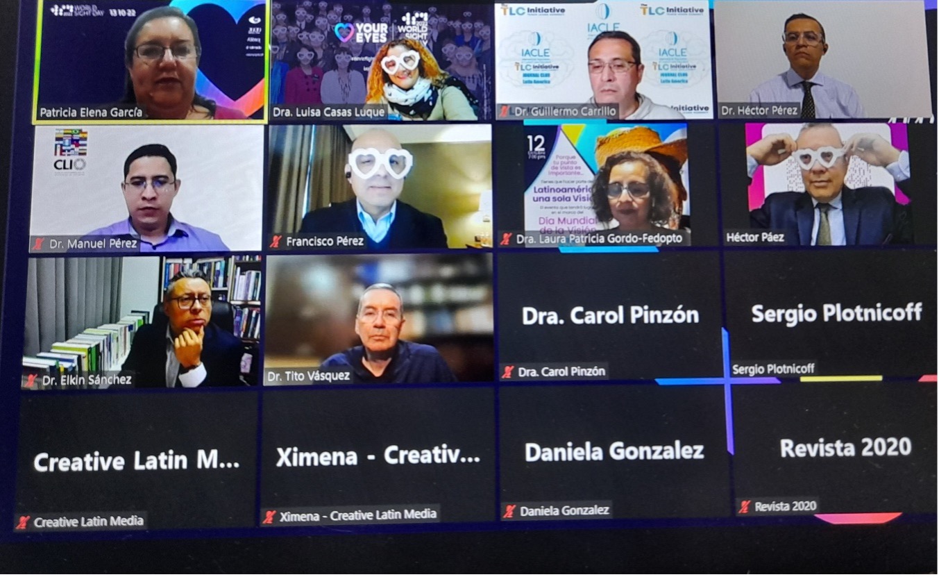 Latin American Webinar : with 2020 Latin Media, IAPB Lat team and “ Lets talk about contact lenses “ Group. Talking about actions of each group in the region to celebrate World Sight Day 2022. Universities and professional associations from Mexico, Colombia , Nicaragua and Peru participating.