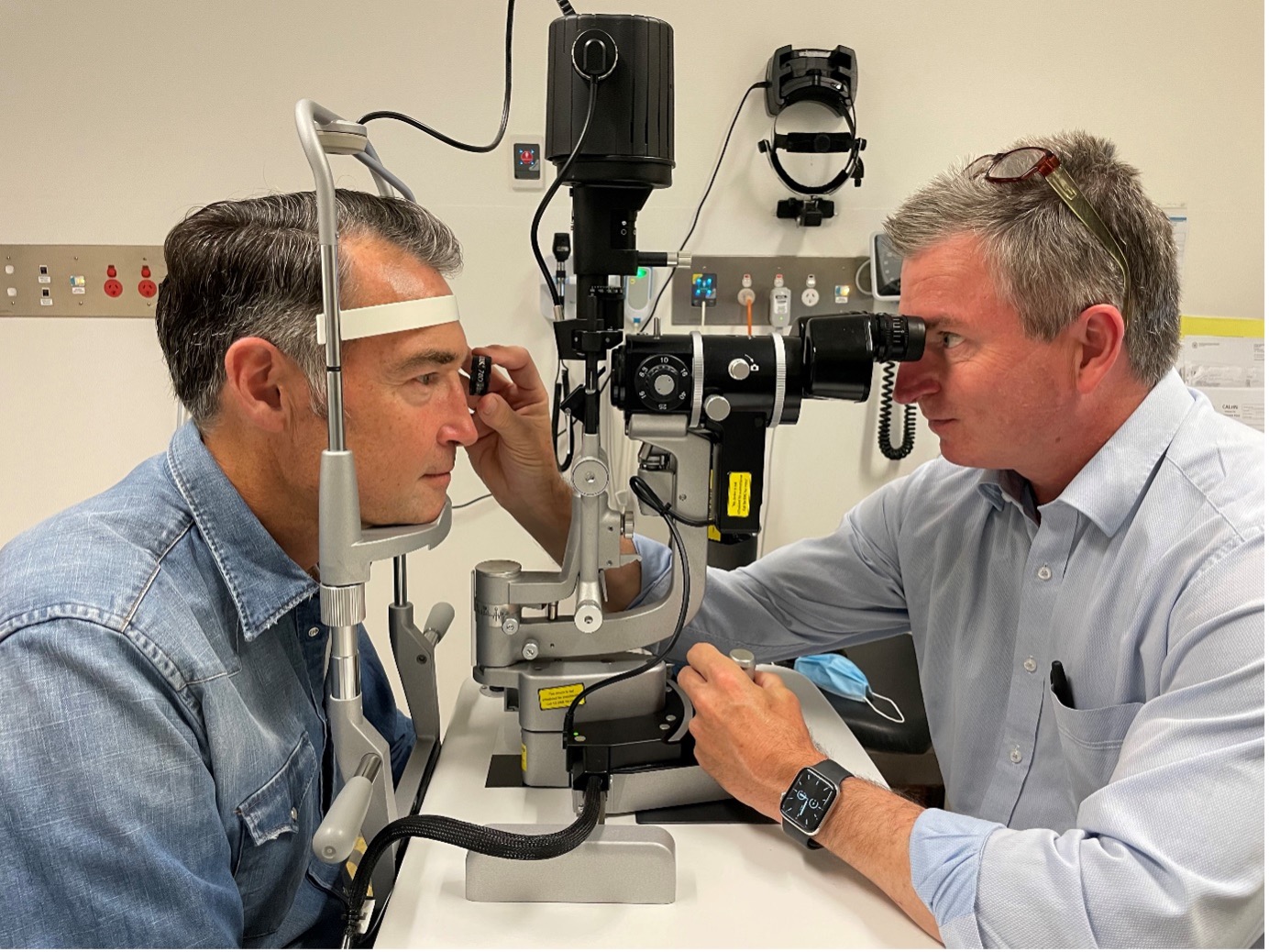 Whilst Dr James Muecke, Liuetenant Governor of South Australia and Chair of Sight For All, had his eyes tested in Adelaide.