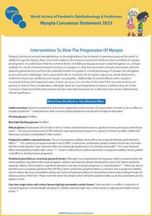 Declaración de Consenso de la WSPOS sobre Miopía 2023