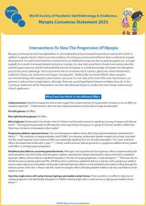 Déclaration de consensus de la WSPOS sur la myopie 2023