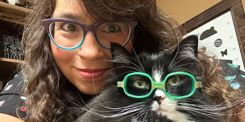 Truffles the Kitty (and owner) named Prevent Blindness Award Recipients