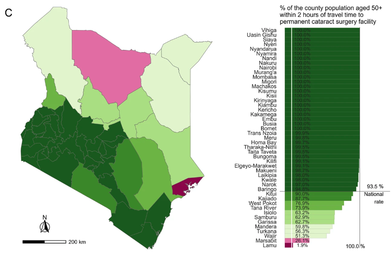 Travel time map