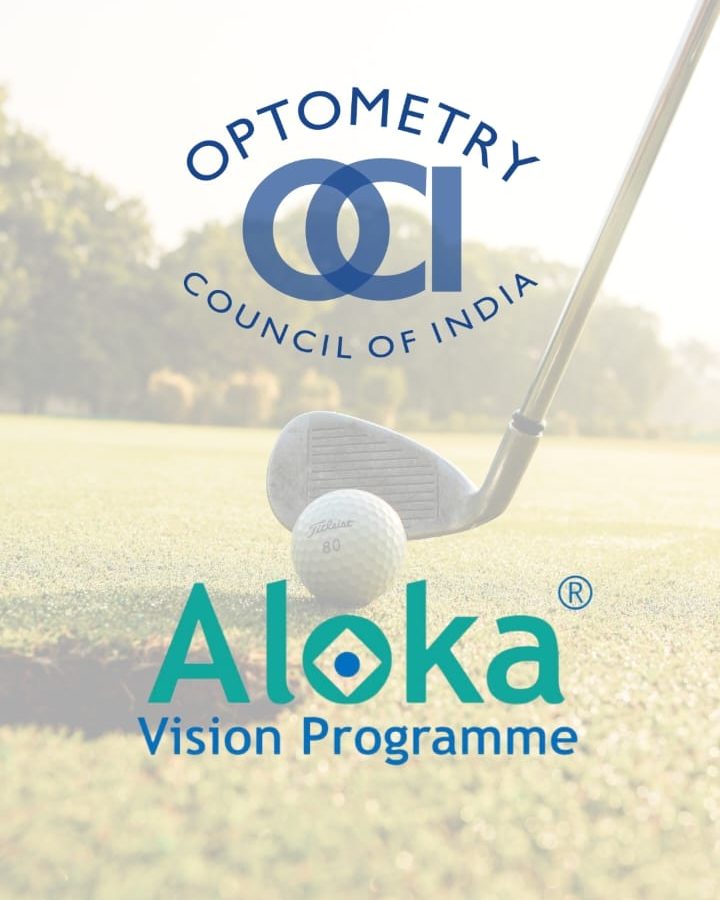 Optometry Council of India Aloka Vision Programme - Gold club hitting a gold ball