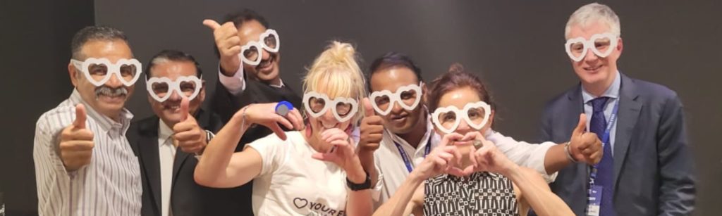 : With my peers at the IAPB global event in 2023. Partnerships are the key to success in eliminating avoidable vision loss. When we partner, we go beyond eye health care, finding sustainable solutions that improve quality of life in countries, communities and lives.