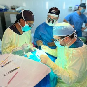 A surgery in progress