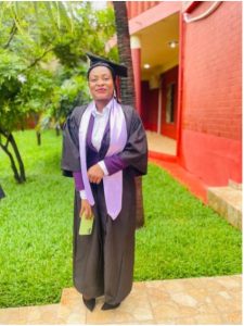 Graduation Day: Petronella pose for a photo during her graduation in the GambiaGraduation Day: Petronella pose for a photo during her graduation in the Gambia