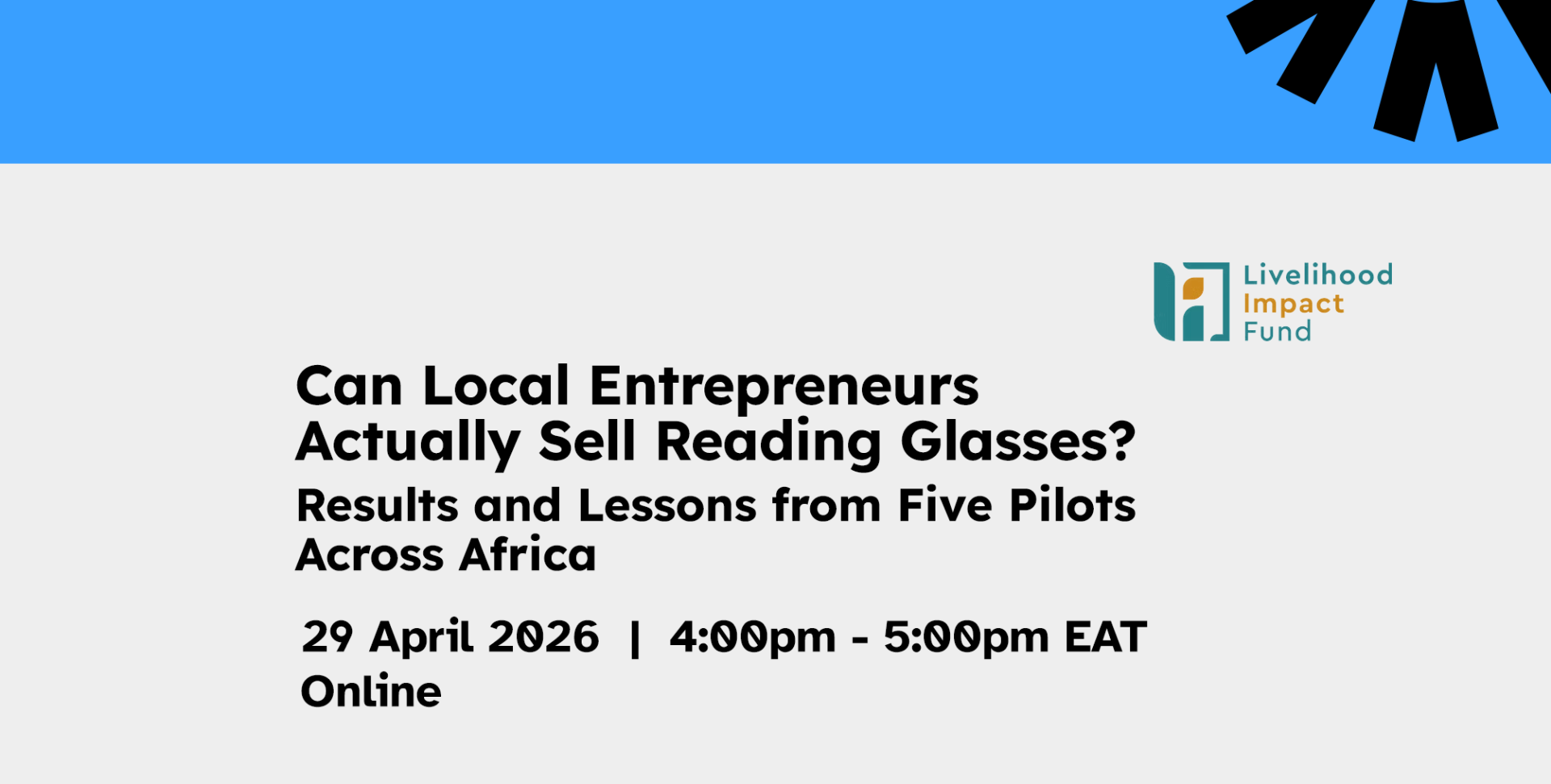 Webinar: Can Local Entrepreneurs Actually Sell Reading Glasses?