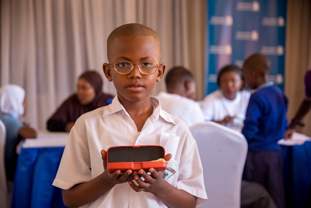 One of the pupils from Bunge primary school received spectacles