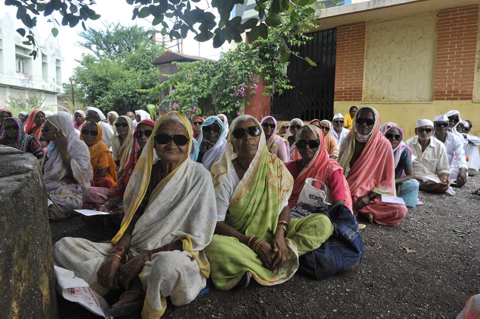 Patients at a cataract surgery camp; Mission For Vision