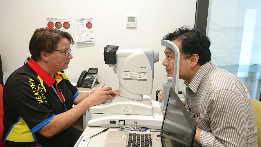 Australian College of Optometry/In Bairnsdale, Victoria during the retinal camera project