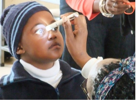 Checking a child's eye