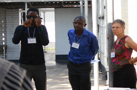 Participants during RAAB protocol training: pinhole examination 