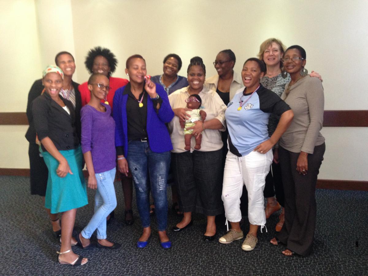 Claire (second from right) with nurses in Botswana