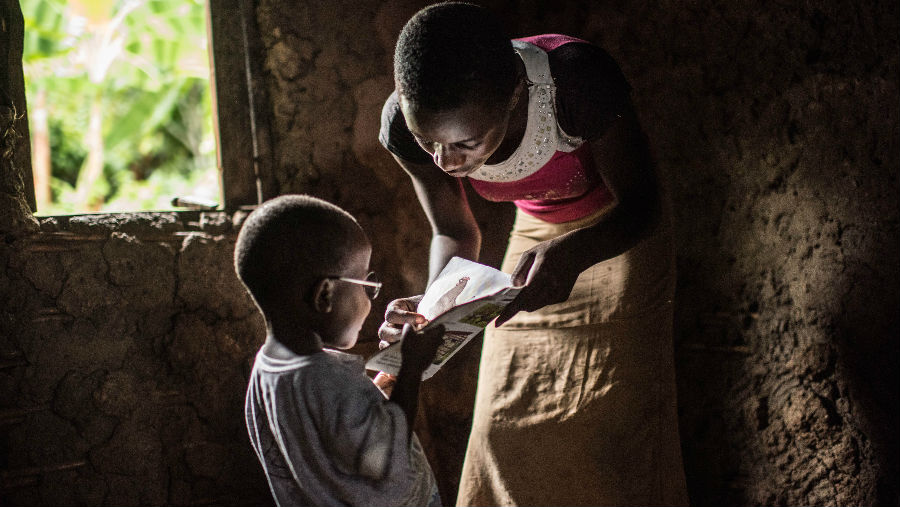 Criscent can see after getting his first pair of glasses after cataract surgery