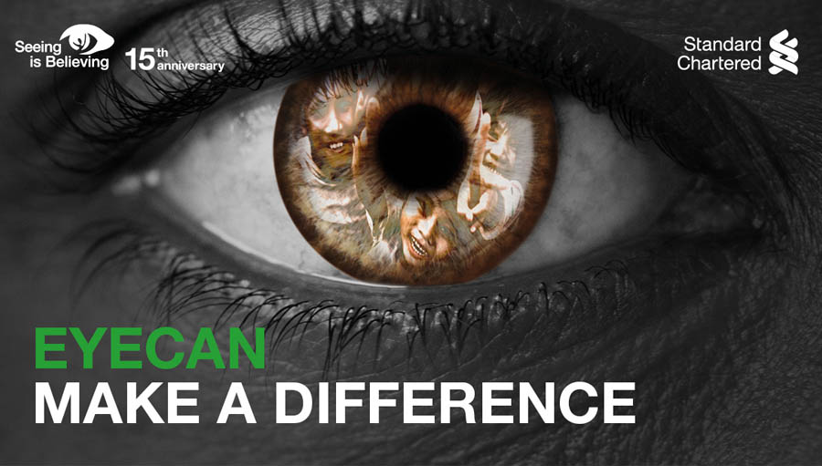 Standard Chartered reaches USD100 million goal. Eye Can, Seeing is Believing image