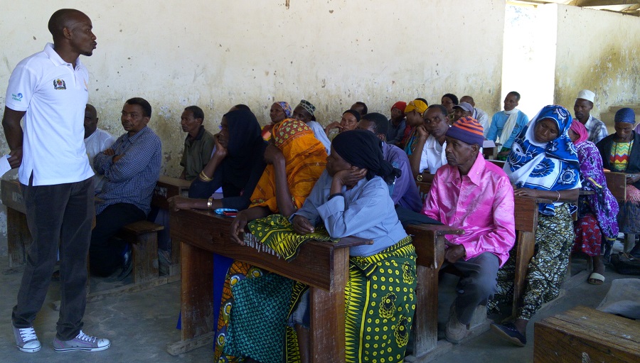 Ophthalmic Assistant Mr. Gisbon conducting training to Village Health Workers on Primary Eye Care and how to improve referral system. 