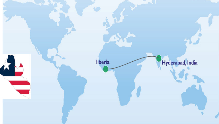 Liberia LVPEI map/ Story: L. V. Prasad Eye Institute Liberia Eye Health Initiative 