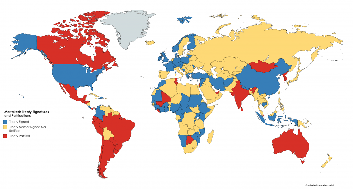 Map of Marrakesh Treaty Signatures and Ratifications