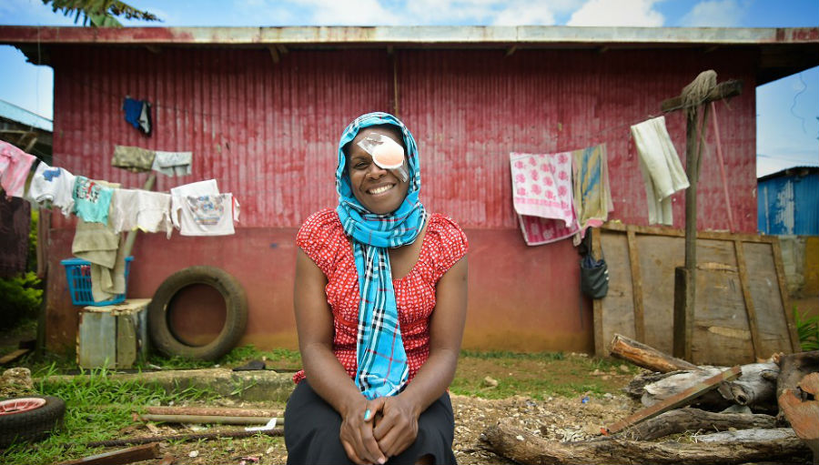 Monique cannot stop smiling after cataract surgery/Credit: Darren James/ Story: IAPB Western Pacific: Stronger Together