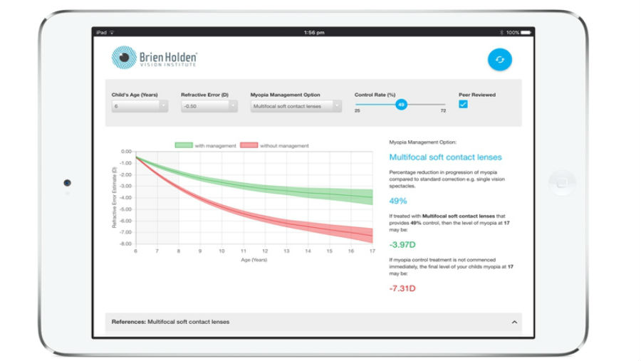 New Myopia Calculator for Practitioners / Image: Myopia Calculator 