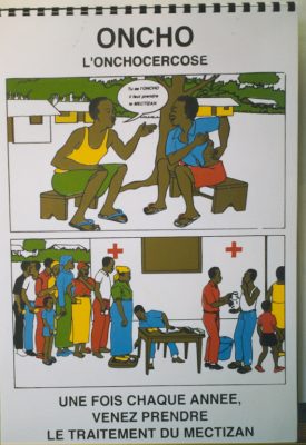 A poster on onchocerciasis in Cameroon