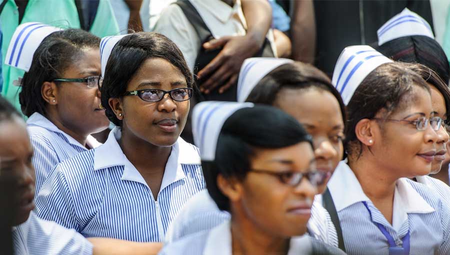 IAPB Africa Editorial: Ophthalmic Nurses and Nursing Now. #StrongerTogether Zambian nurses who see the real suffering caused by unnecessary visual impairment on a daily basis, photo by Helen White, Orbis Africa