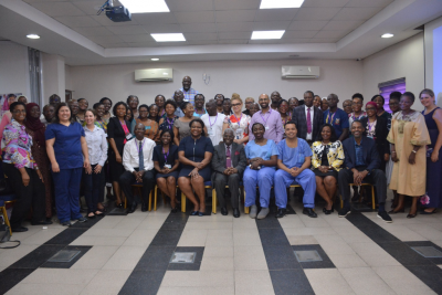 Cross section of participants and moderators at the symposium