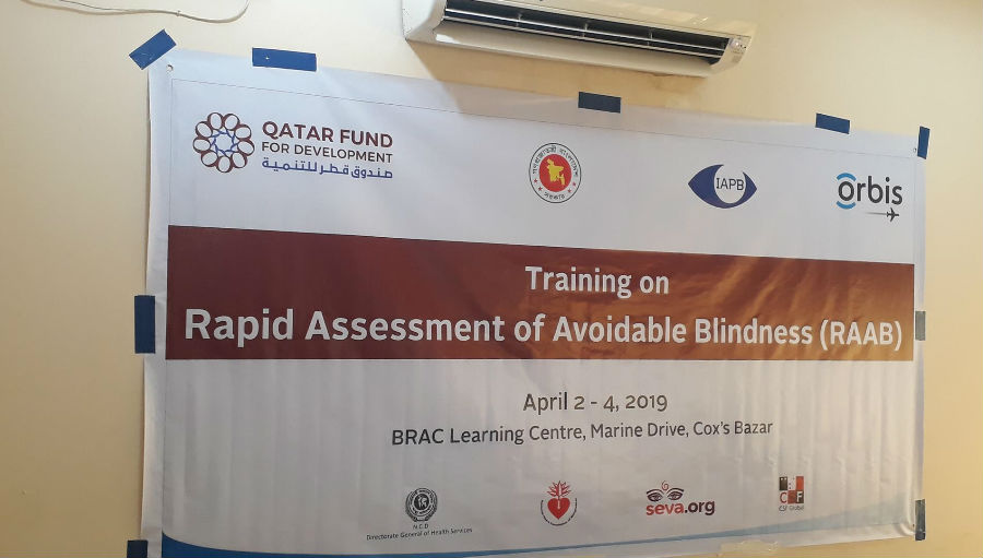 RAAB Training signboard/ Story:The Cox Bazaar RAAB: Surveying vision among the Rohingya Refugee Population in Bangladesh