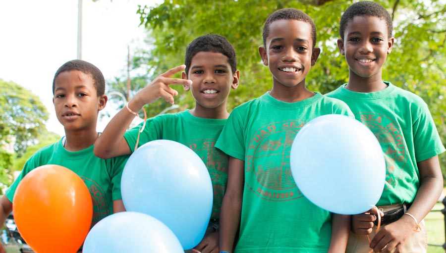 Boys with balloons at the World Sight Day 2013 event in Trinidad and Tobago. Photo courtesy, Trinidad & Tobago WSD committee
